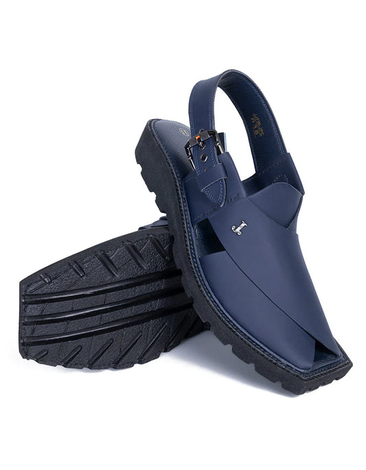 Plain Blue Peshawari Chappal